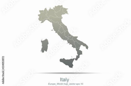 italy map. european countries map with gray gradient. europe of modern vector map series.
