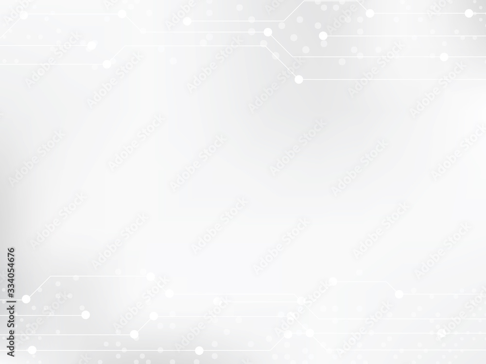 Abstract geometric random of dots or circles white and gray gradient color technology concept background. Abstract geometric random of dots or circles white and gray gradient color technology concept background.
