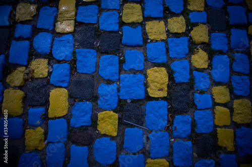 Bilde på lerret Buenos Aires, Argentina - March 28, 2020: Street car asphalt of la boca painted