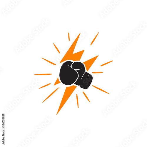 Boxing gloves logo icon design vector