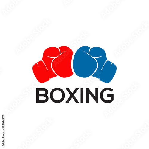 Boxing gloves logo icon design vector