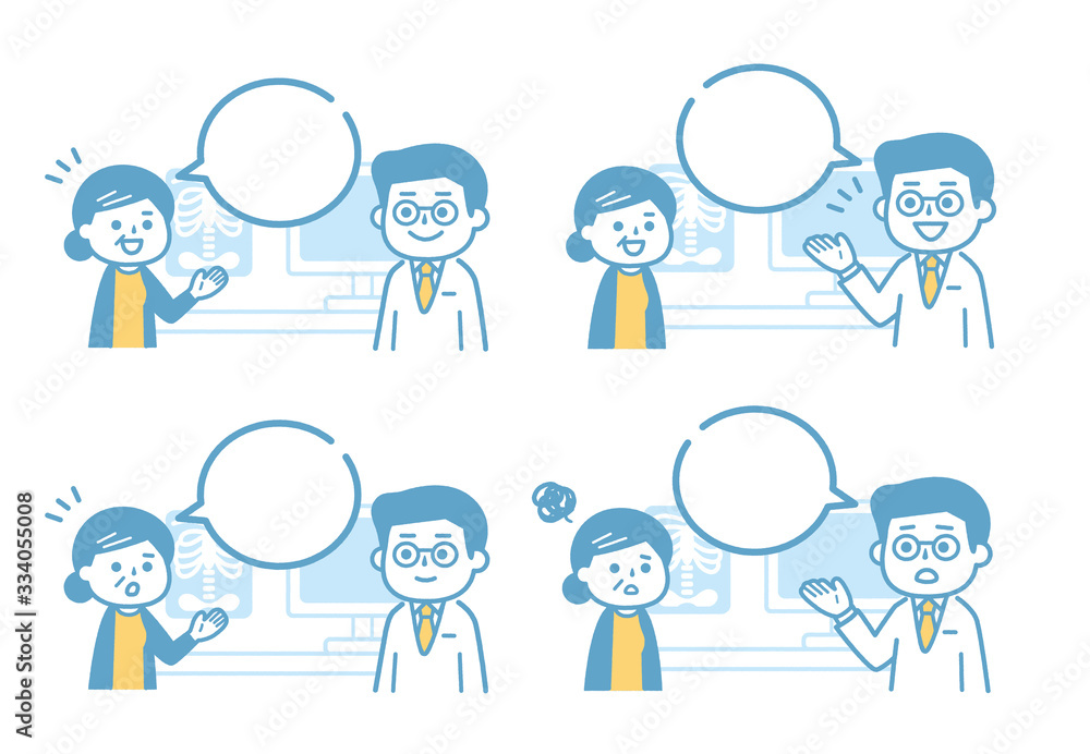 Consultation of a grandmother and a doctor Consultation of a grandmother and a doctor