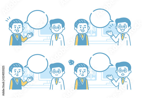 Conversation with elderly and doctor