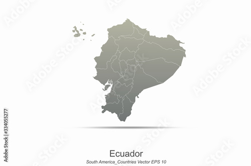 ecuador map. america continent countries map. country map of gray gradient series.