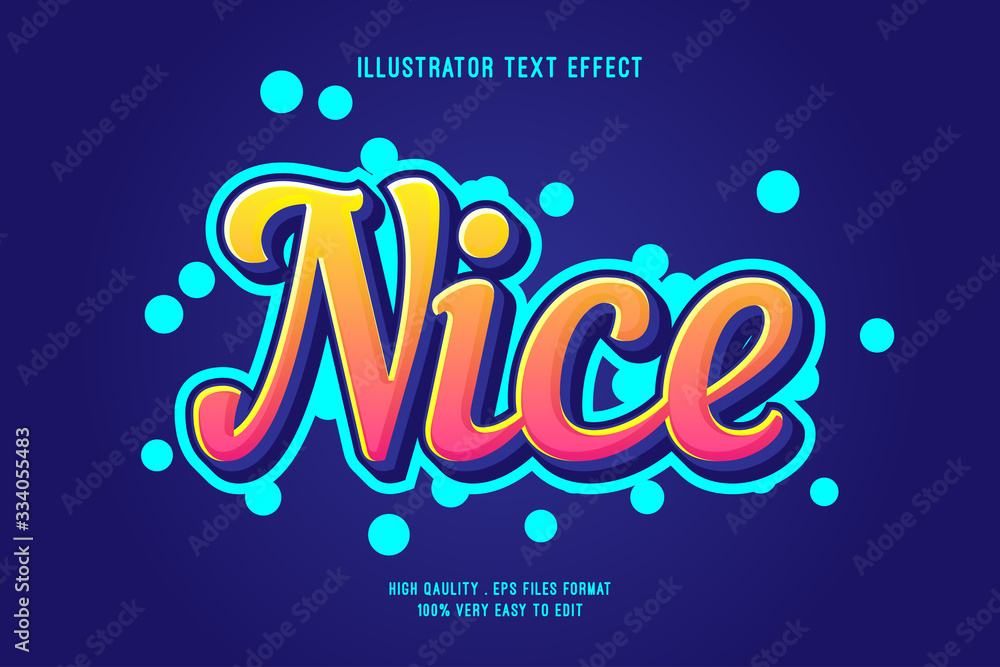 Editable text effect - Nice gradient sticker style Editable text effect - Nice gradient sticker style