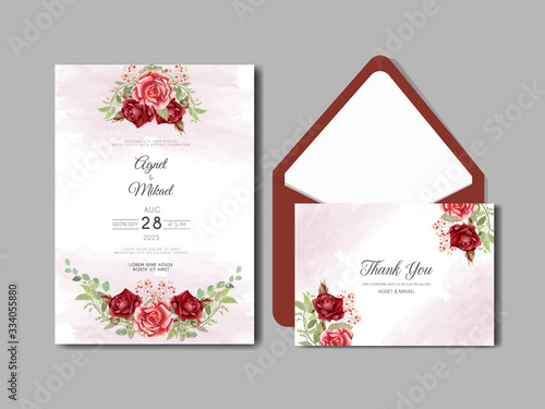 beautiful floral wedding invitation card