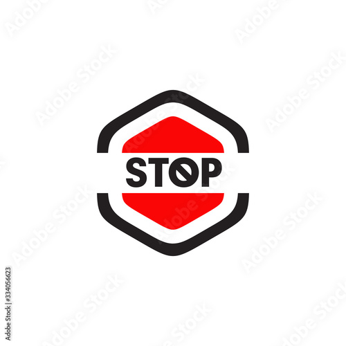 Stop sign icon logo design vector