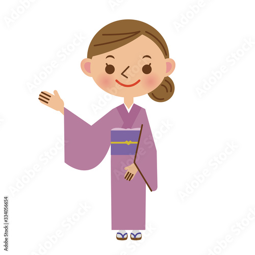 お客様に案内をする旅館の女将さん