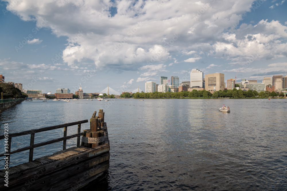Naklejka premium A Warm Summer Day In Boston City