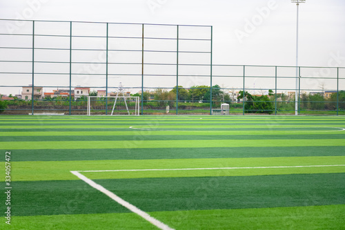 soccer goal on a grass soccer field