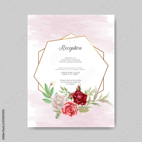 beautiful floral wedding invitation card