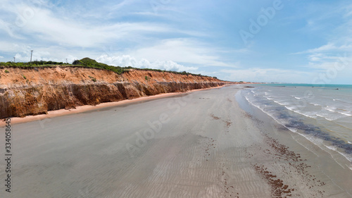 Aerial Image of Ponta Grossa Beach close to Canoa Quebrada  east shore of Ceara State  Brazil