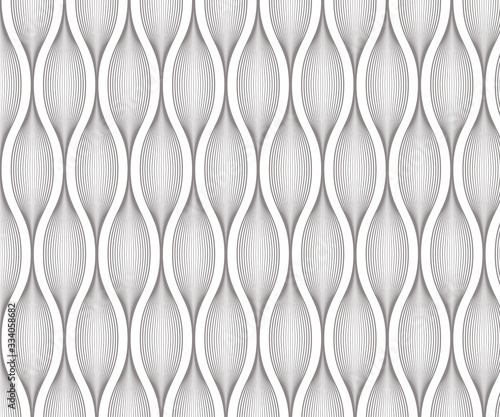 Linear vector pattern  repeating petals  gray line 