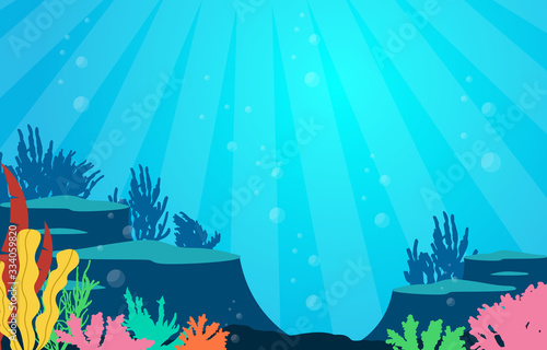 Marine Coral Reef Underwater Sea Ocean Nature Illustration