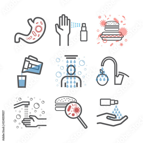 Hygiene line icons set. Vector signs for web graphics.
