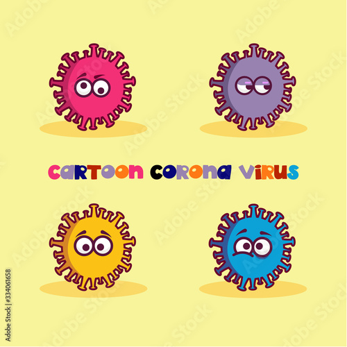 set of colorful corona virus