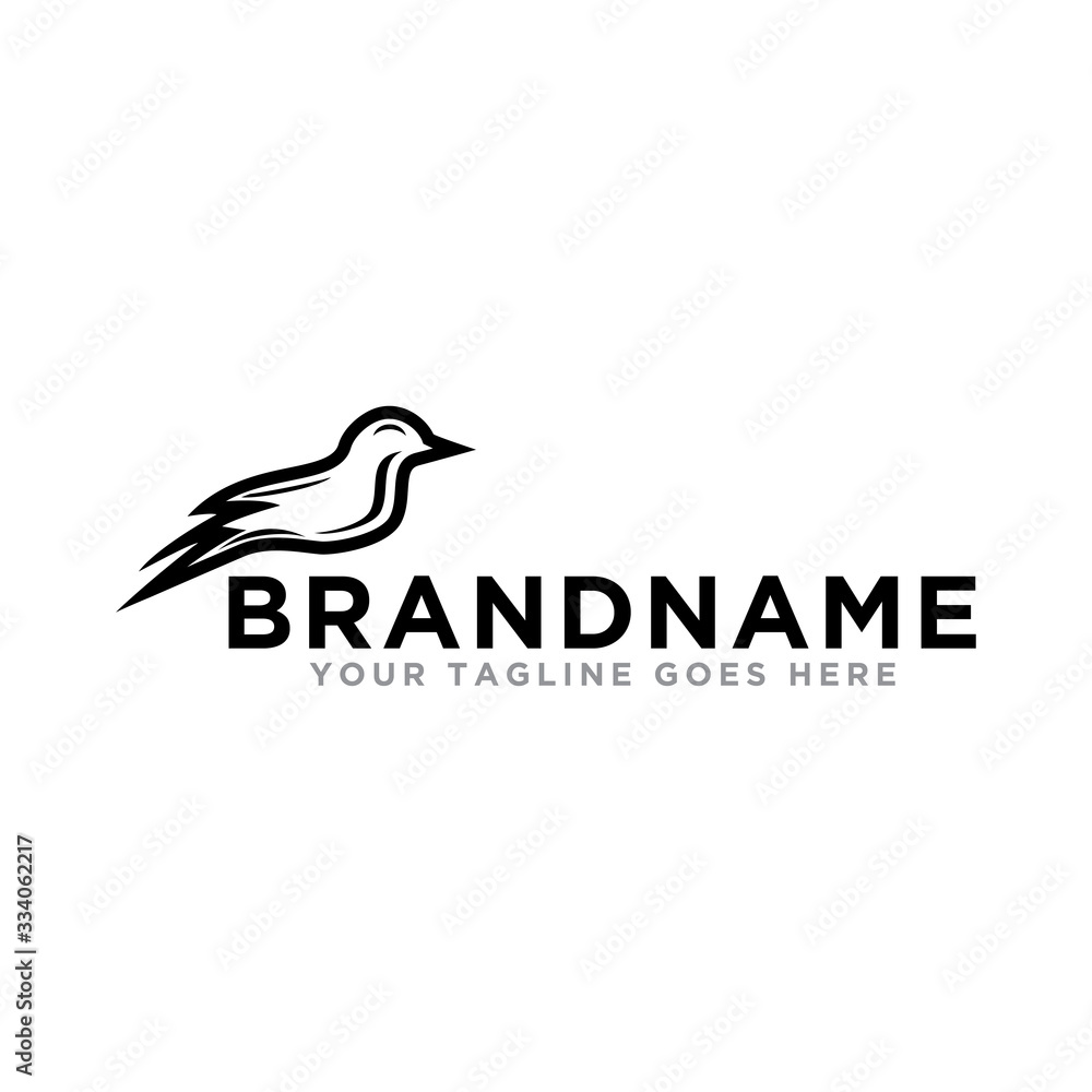 Bird logo icon vector. Simple design bird logo template.