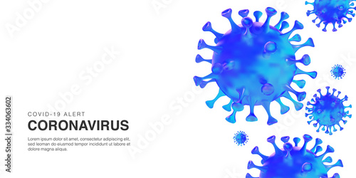 3D Illustration of coronavirus cell background template vector.