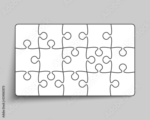Vector background white piece puzzle frame jigsaw