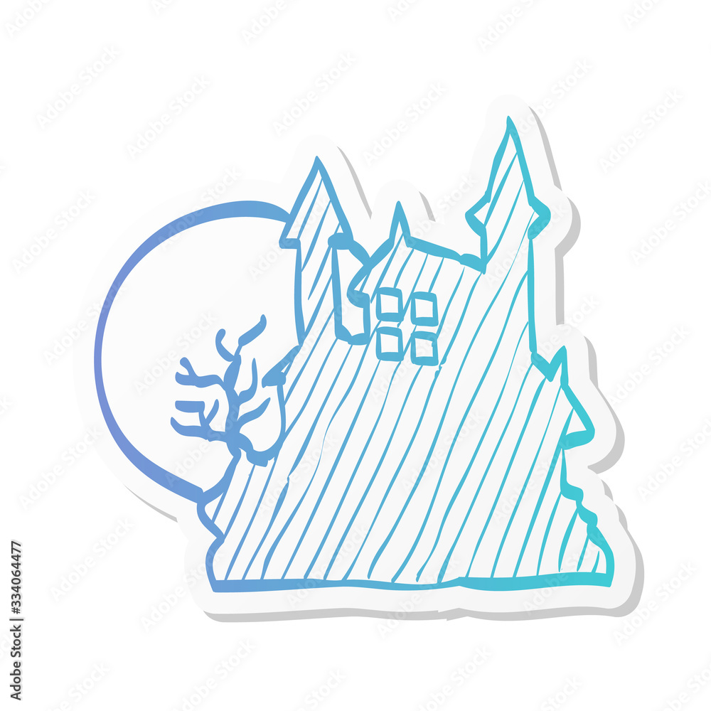 Fototapeta premium Sticker style icon - Dark castle