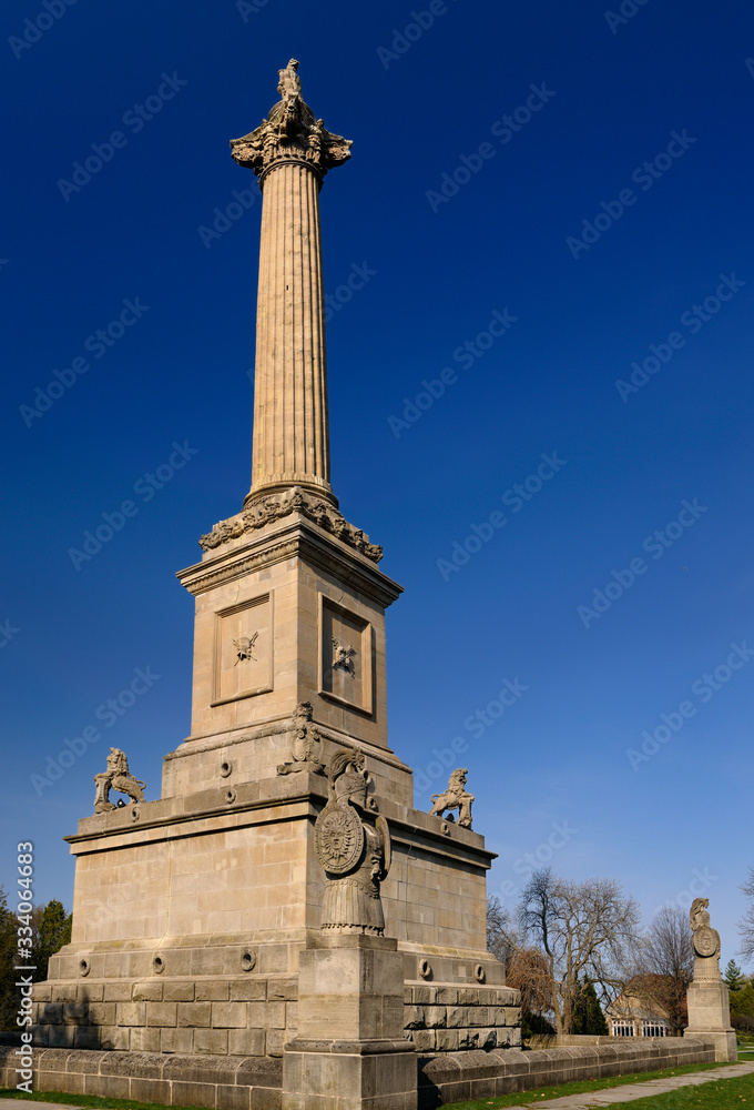 Brock Monument and crypt with internal spiral staircase at Queenstone Heights Niagara Ontario Canada