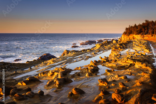 Sunset evening at Shore Acres Winchester Oregon Coast