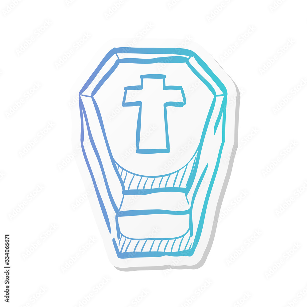 Obraz premium Sticker style icon - Coffin