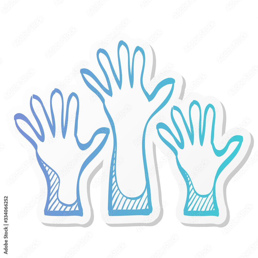 Obraz premium Sticker style icon - Hands