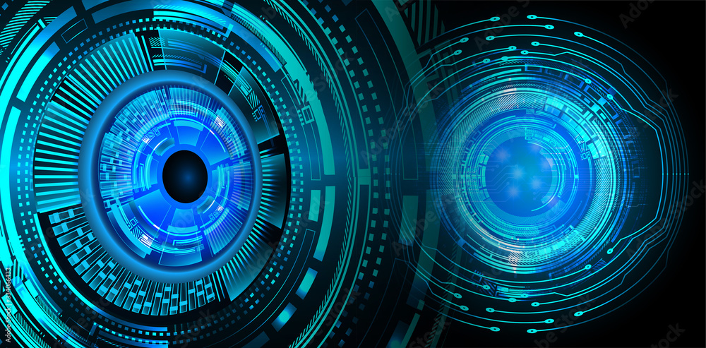 Blue eye cyber circuit future technology concept background Blue eye cyber circuit future technology concept background