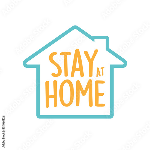 Stay at home vector, Typography campaign poster with text for your own quarantine time. family Motivational quotes to stay safe at home from disease outbreaks. text with the house logo.