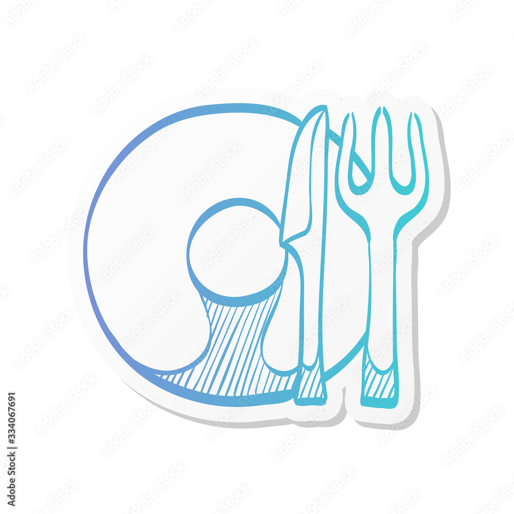 Fototapeta premium Sticker style icon - Dishes