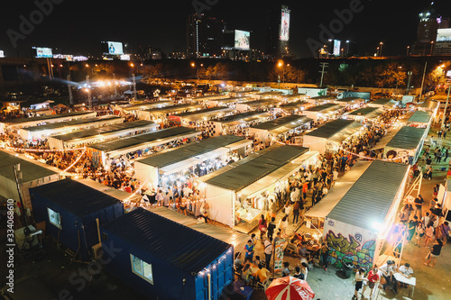Photography July 11,2015 Bangkok city thailand : Artbox night market bangkok Is a market wit
