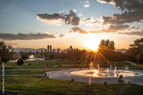 Panoramic view of Denver skyline