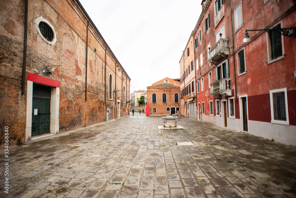 Campo de la Tana in Venice, Italy. Street with Old Buildings.