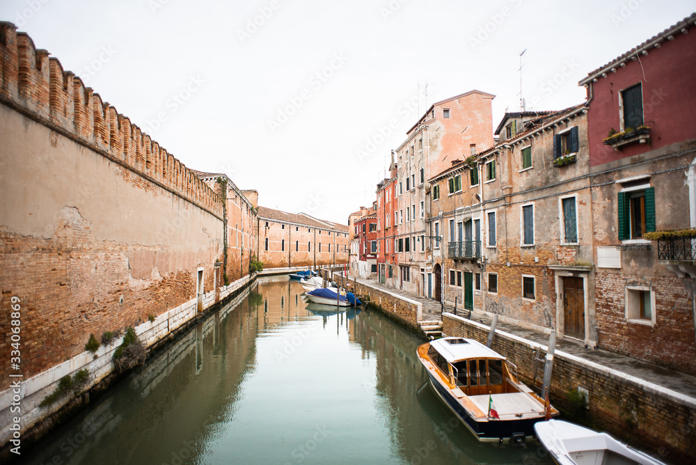 Canal Rio della Tana in Venice. Italy. Architecture and landmarks of Venice.