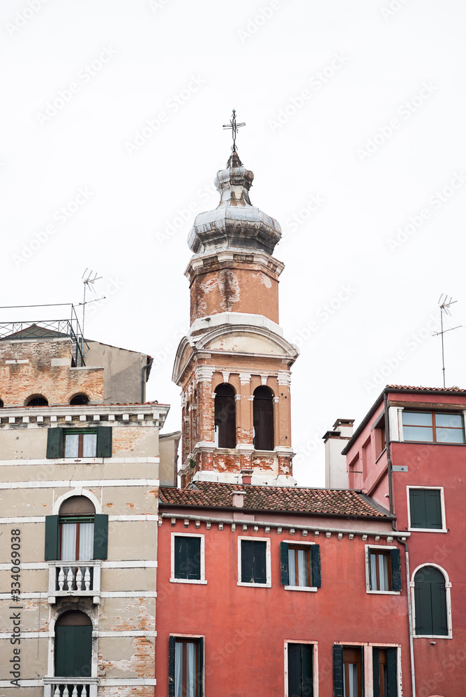 Tower of San Bartolomeo Church in Venice.