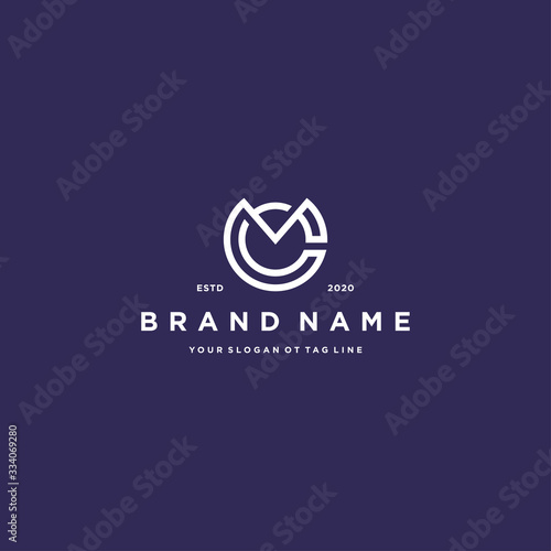 letter CM logo design vector