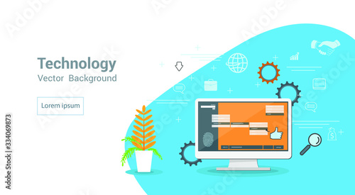 Easy management concepts for business.Flat design concepts for Online Advertising.Vector illustration