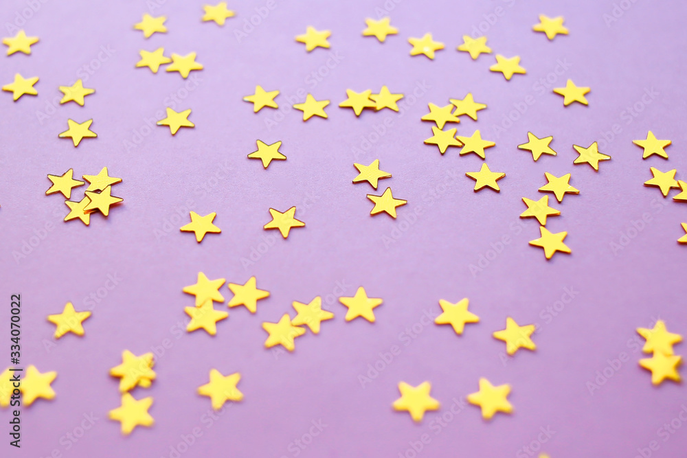 Golden stars glitter on pink background. Golden stars glitter on pink background.