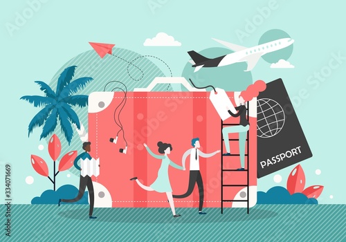 Time to travel, vector flat style design illustration