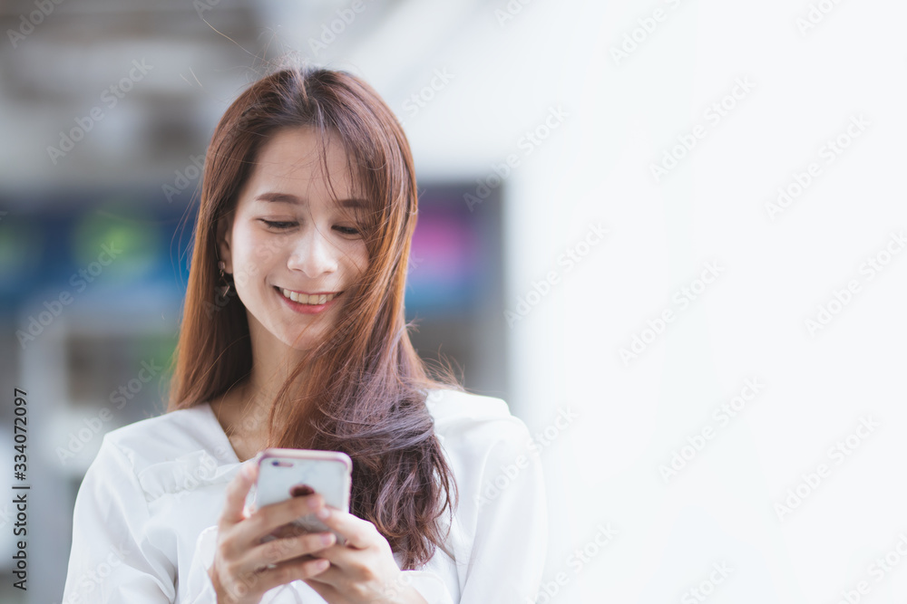 woman using modern technology working playing with happy. woman using modern technology working playing with happy.