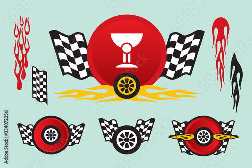 Obraz na płótnie racing emblem and label set, vector symbols collection w salonie