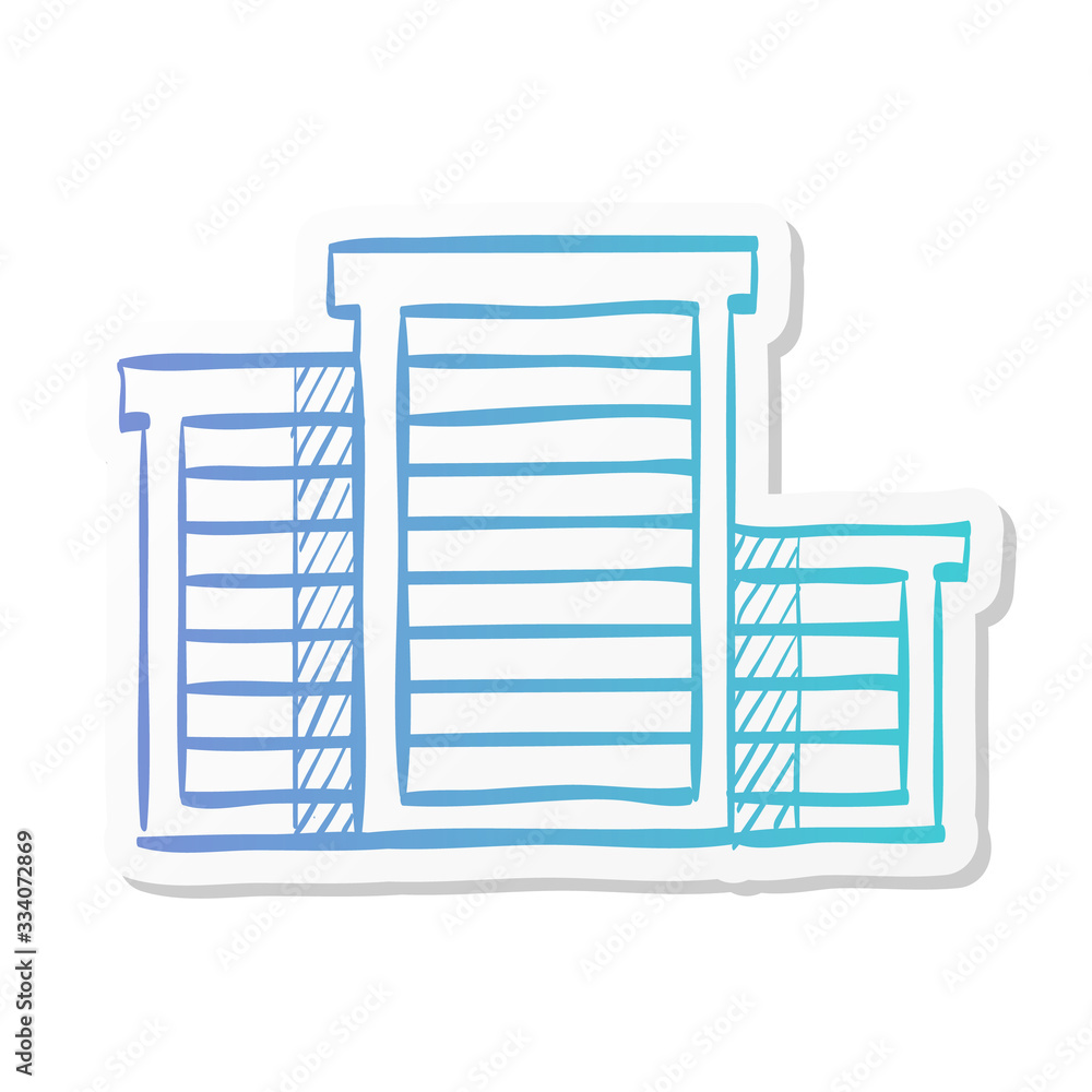 Sticker style icon - Hotel building Sticker style icon - Hotel building
