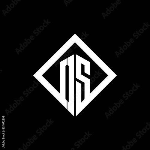 OS logo monogram with square rotate style design template