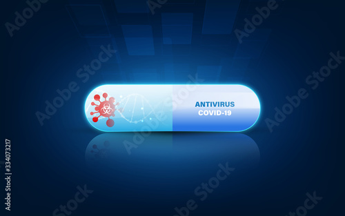 Antiretroviral drugs covid-19 coronavirus.vector illustration