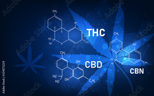 cannabis molecular structure medical concept background