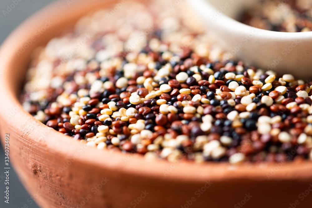 Set of quinoa Red, white and brown quinoa. Set of quinoa Red, white and brown quinoa.