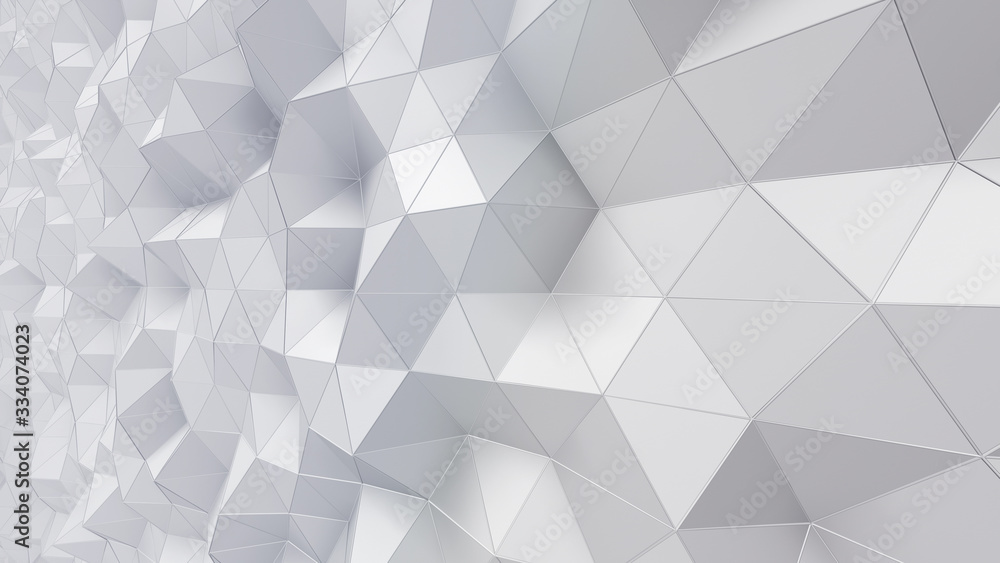 Fototapeta premium Geometric Polygon Wall abstract mesh structure 3D illustration background