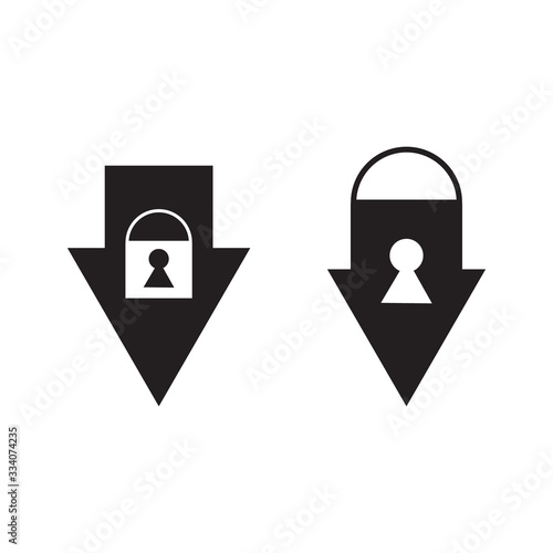 set icon lockdown vektor design