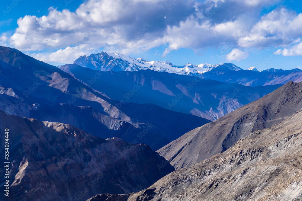view of mountains of mighty himalaya at Nako, Himachal Pradesh India